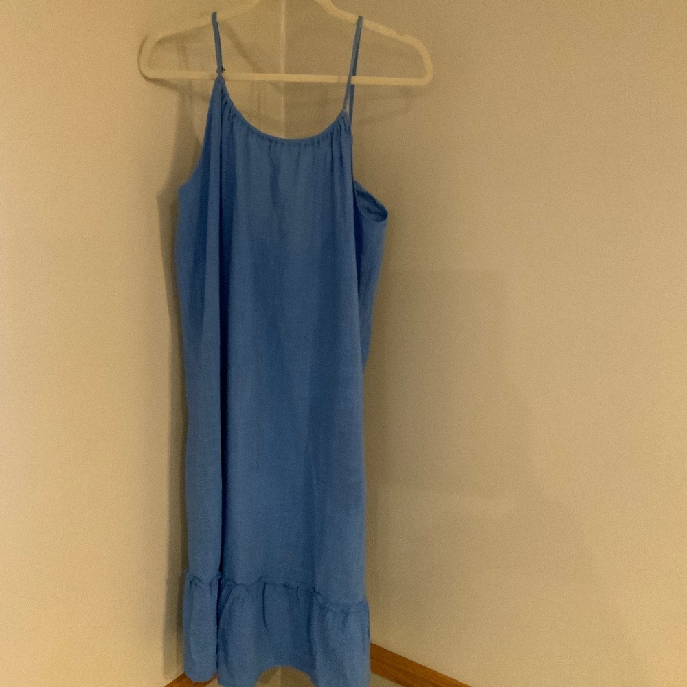 Kona Sol Blue S Dress Beach Cover up Resort Coastal Cottagecore Scandi Normcore